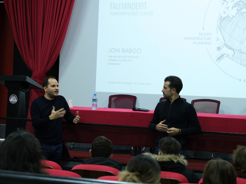 Joni Baboci në Universitetin Barleti 