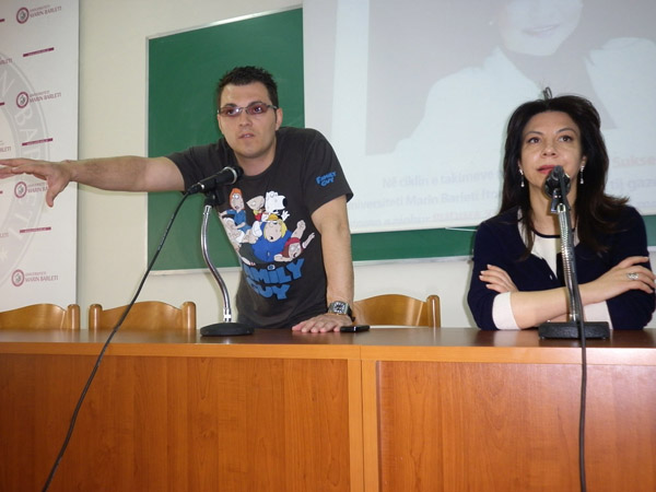 Rudina Xhunga në Universitetin Barleti