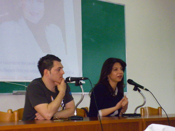 Rudina Xhunga në Universitetin Barleti