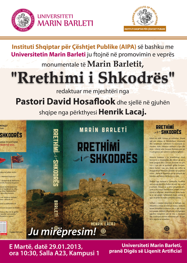 Promovim Libri "Rrethimi i Shkodrës" - Barleti