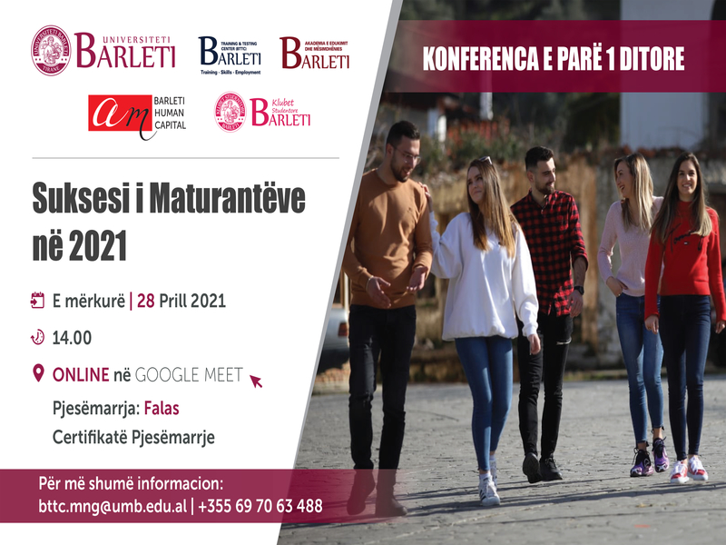 Konferenca e parë 1 ditore “Maturantët dhe suksesi i tyre 2021”
