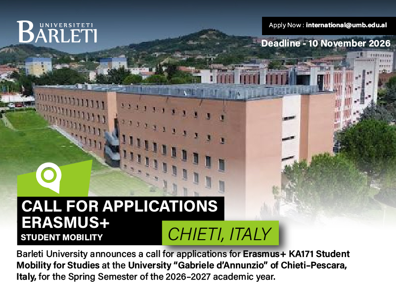 THIRRJE PËR APLIKIME – ERASMUS+ STUDENT MOBILITY