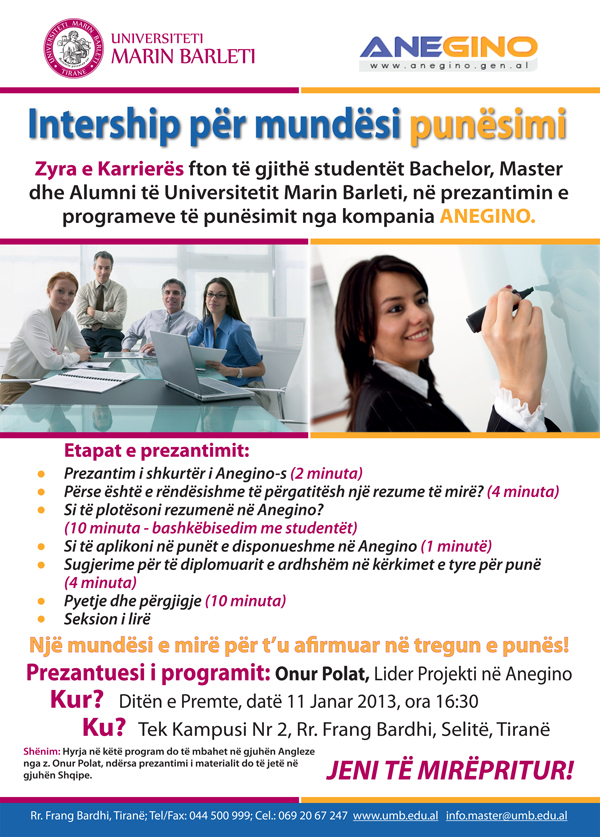 Intership për mundësi punësimi