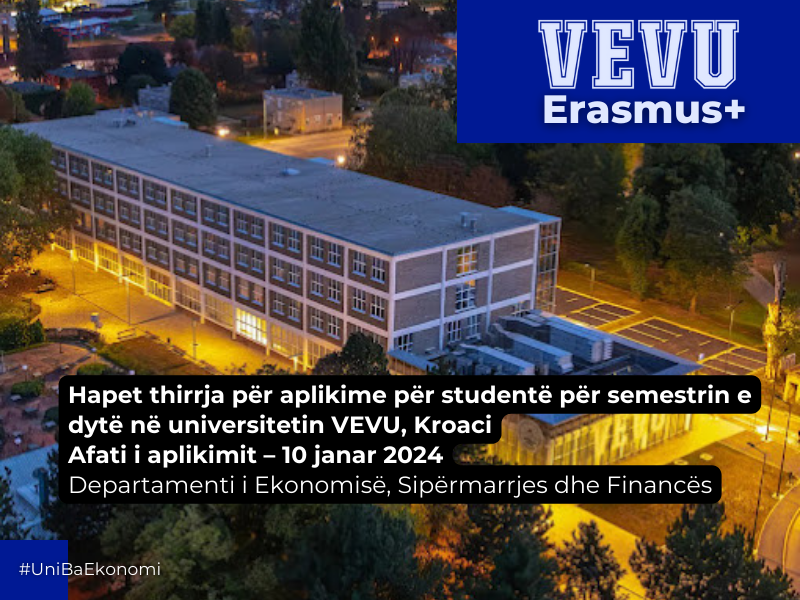 MOBILITY OPPORTUNITIES FOR STUDENTS AT VEVU UNIVERSITY, CROATIA