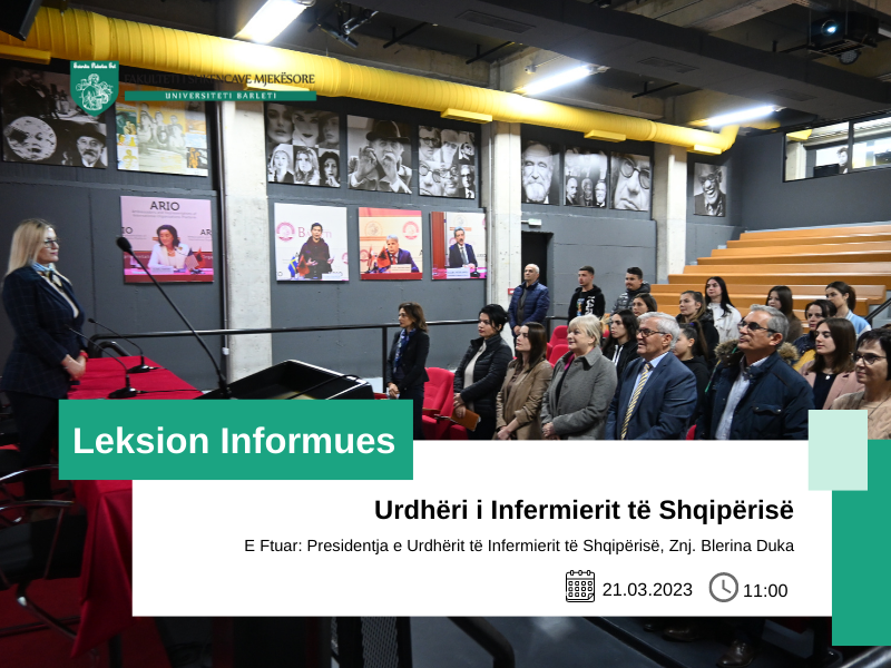 Leksion informues mbi Profesionin e Infermierisë dhe Fizioterapisë- Urdhëri i Infermierit te Shqipërisë