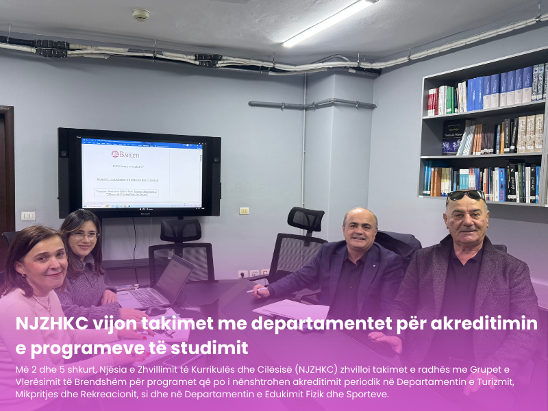 NJZHKC vijon takimet me departamentet për akreditimin e programeve të studimit