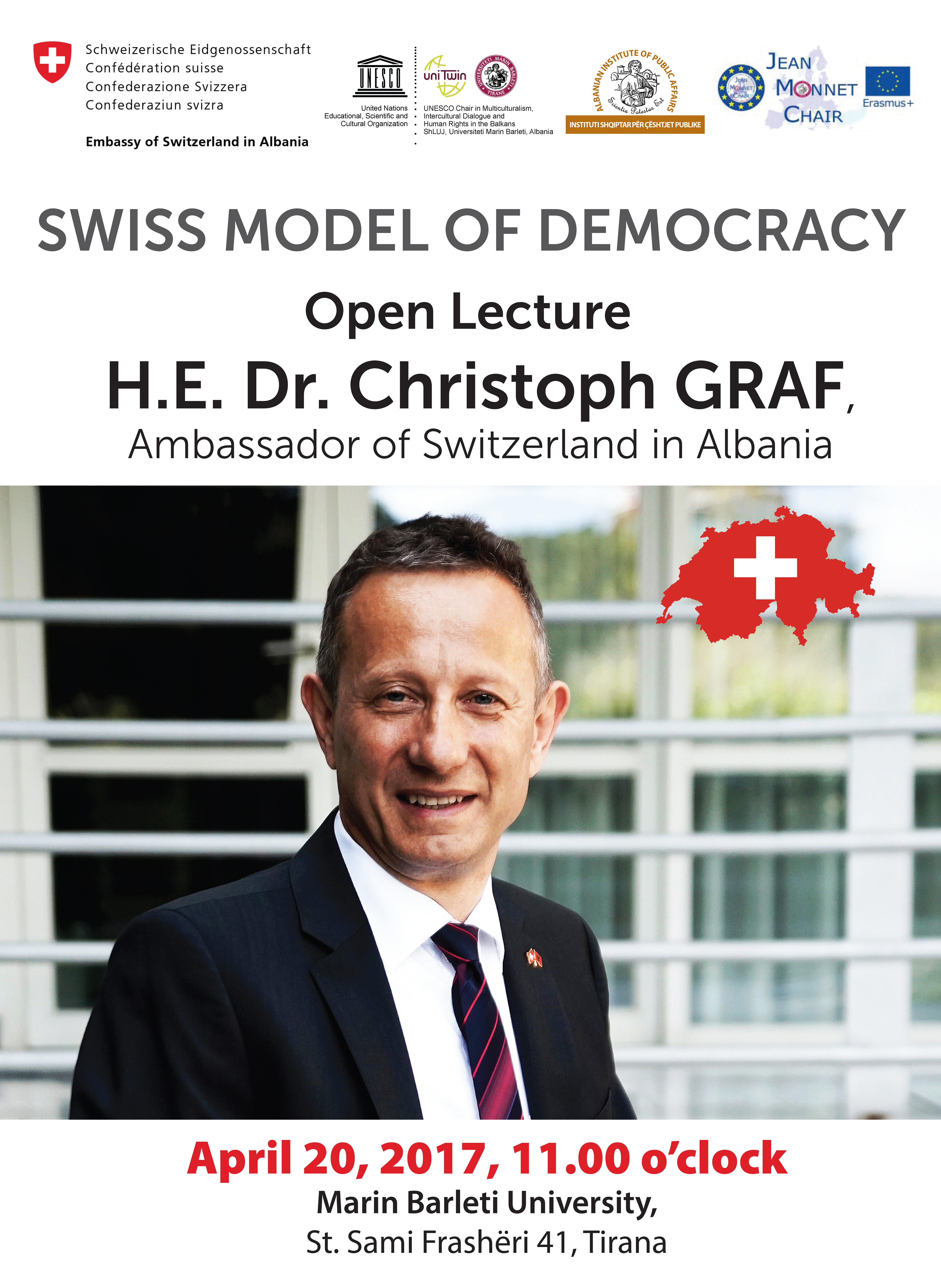 Leksion i hapur mbi “Direct Democracy in Practice – a Swiss Perspective”.
