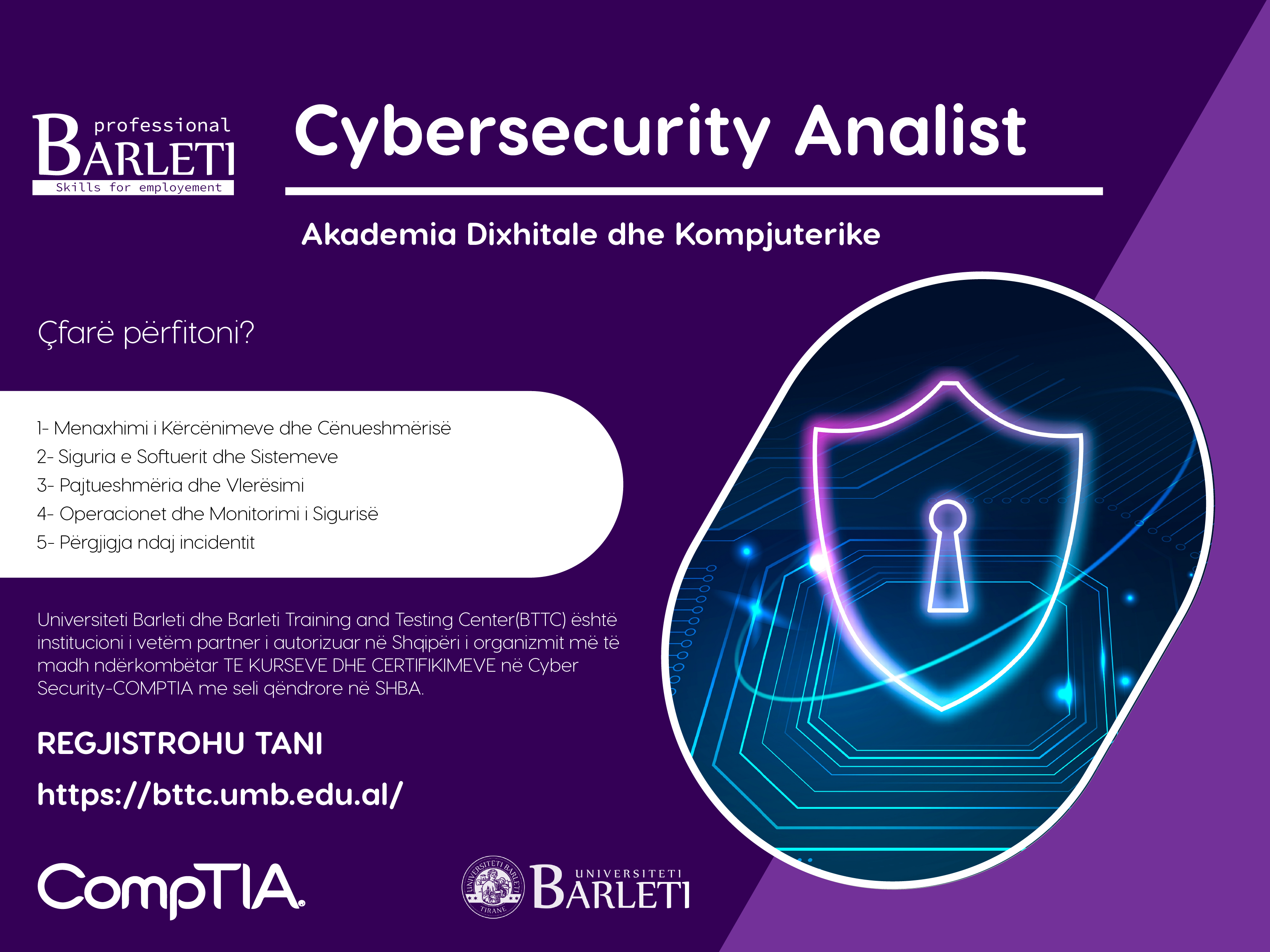 Kurs certifikimi në Cyber Security Analyst