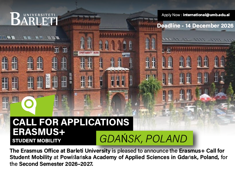 THIRRJE PËR APLIKIME - ERASMUS+ STUDENT MOBILITY