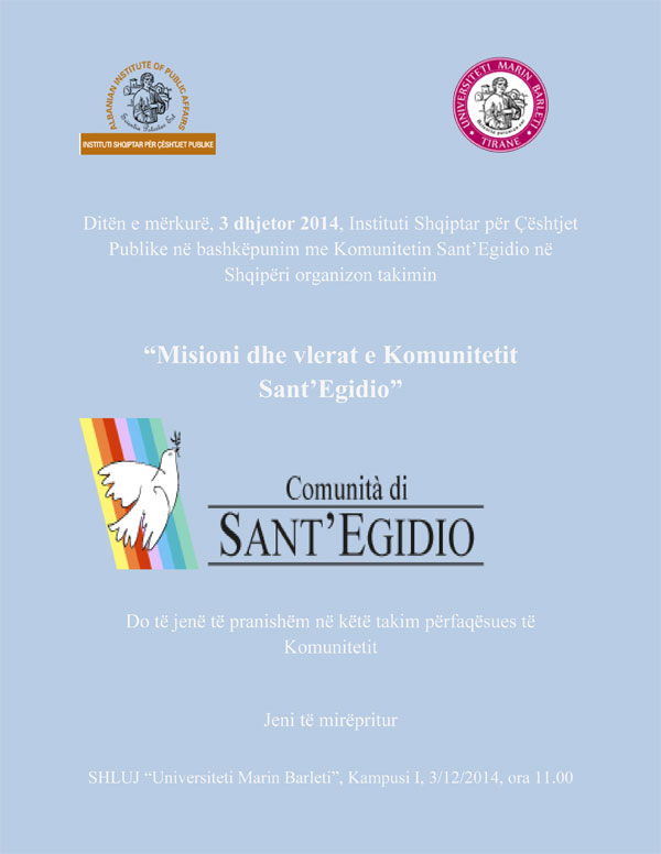 Misioni dhe vlerat e Komunitetit Sant'Egidio
