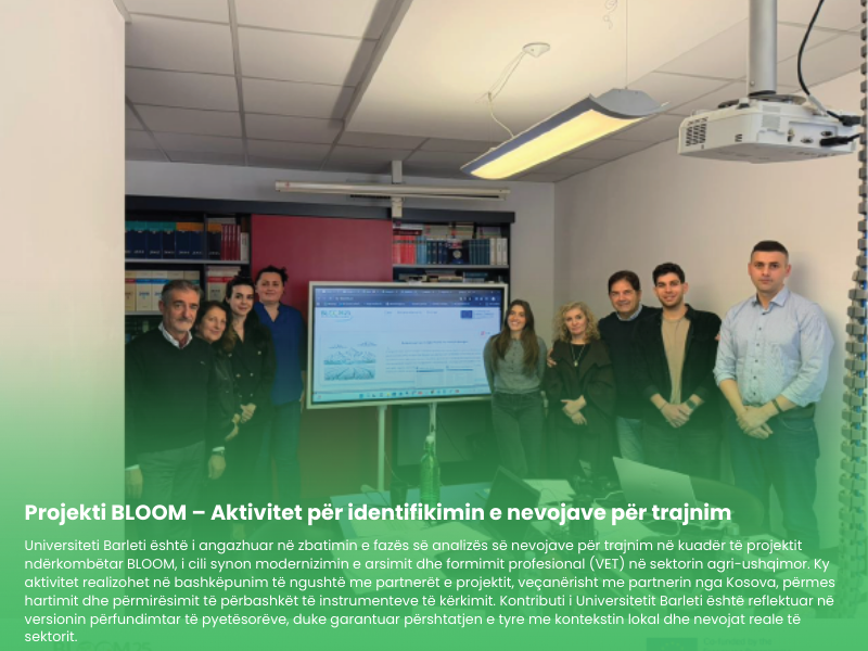 Universiteti Barleti pjesë e projektit ndërkombëtar BLOOM në Itali