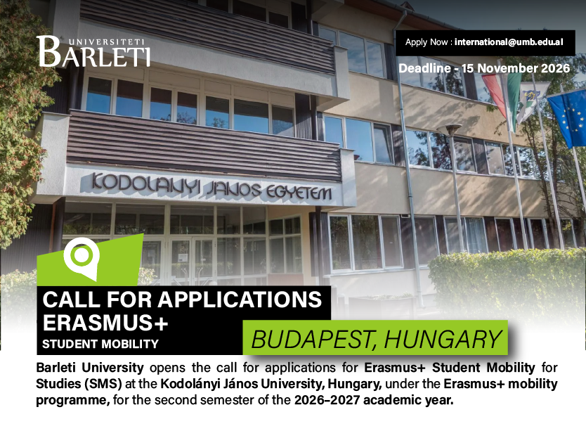 THIRRJE PËR APLIKIME – MOBILITET STUDENTOR ERASMUS+