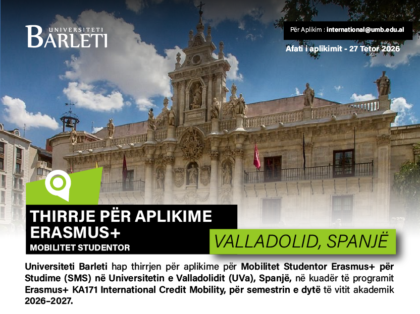THIRRJE PËR APLIKIME – MOBILITET STUDENTOR ERASMUS+