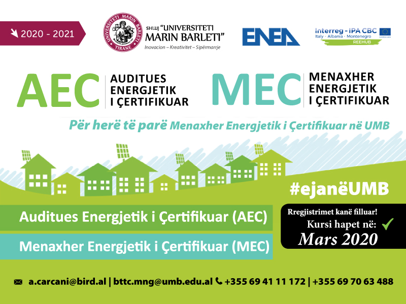 Auditues Energjetik të Çertifikuar dhe Menaxher Energjetik të Çertifikuar. 