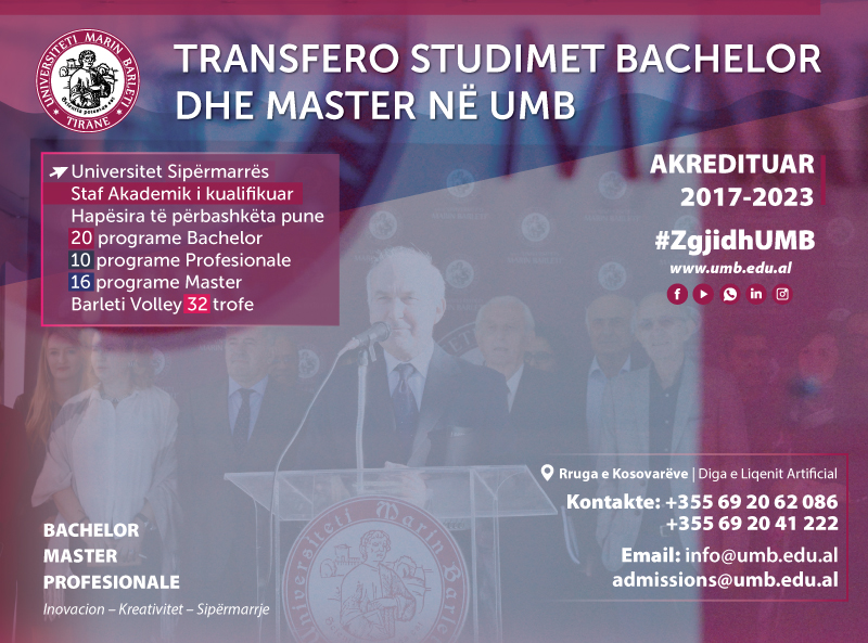 Transfero studimet bachelor dhe master në Universitetin Barleti